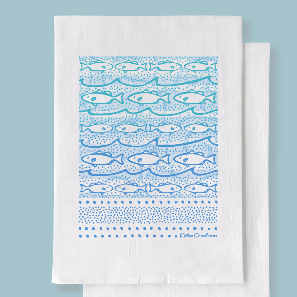 NEW Flour Sack Kitchen Towel - Tropical Fish (Made in Hawai'i)